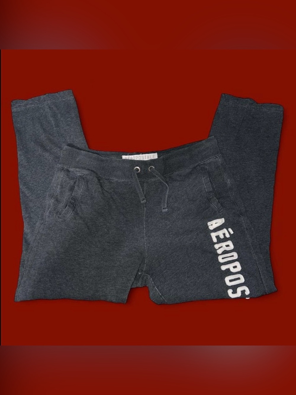Aeropostale Dark Charcoal Gray Kids Sweatpants with Side Logo